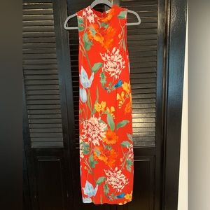 Alice + Olivia Delora Floral Mock Neck Dress